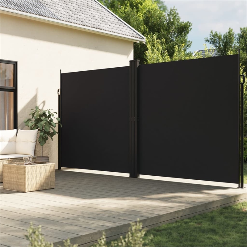 vidaXL Retractable Side Awning in Black