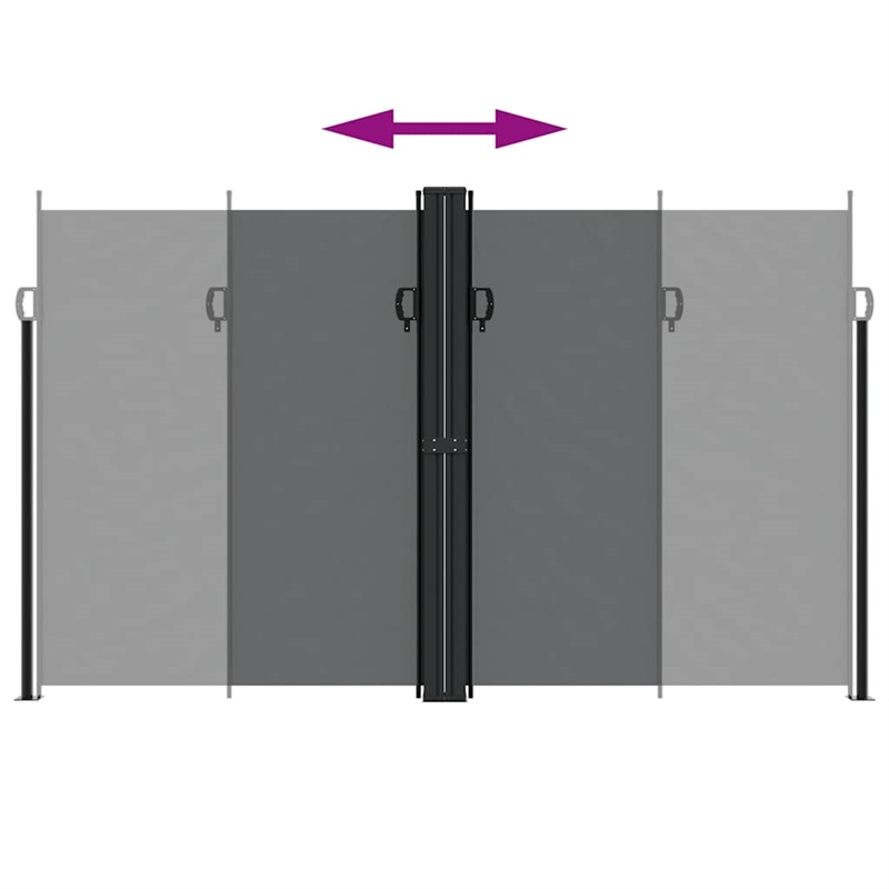 vidaXL Retractable Side Awning in Black