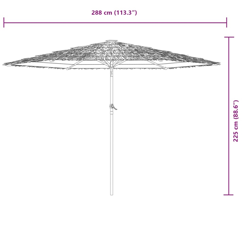 vidaXL Large Garden Parasol with Powder-Coated Steel in White