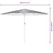 vidaXL Large Garden Parasol with Powder-Coated Steel in White