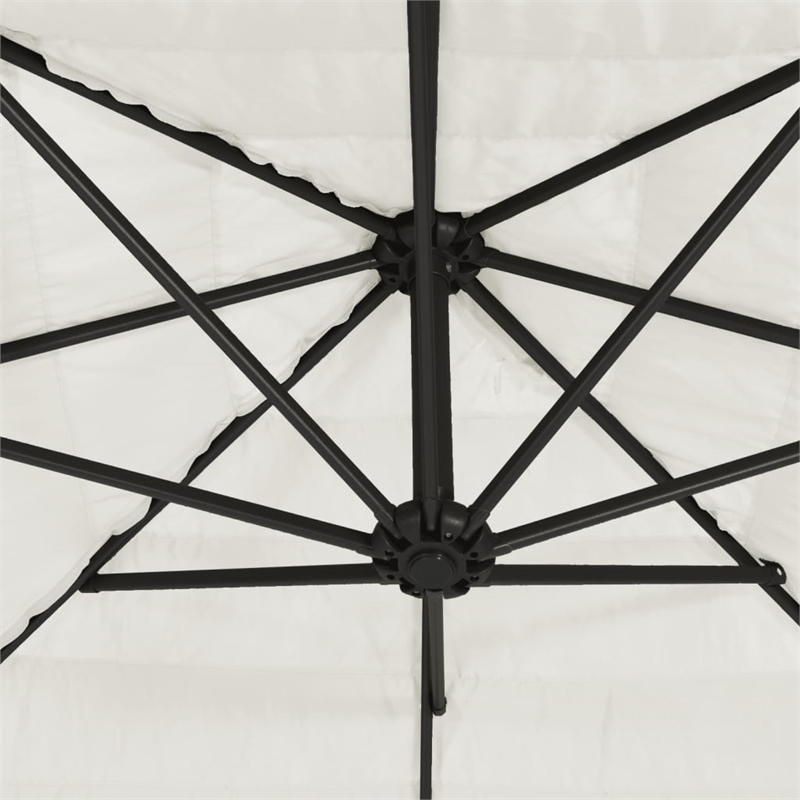 vidaXL Large Garden Parasol with Powder-Coated Steel in White