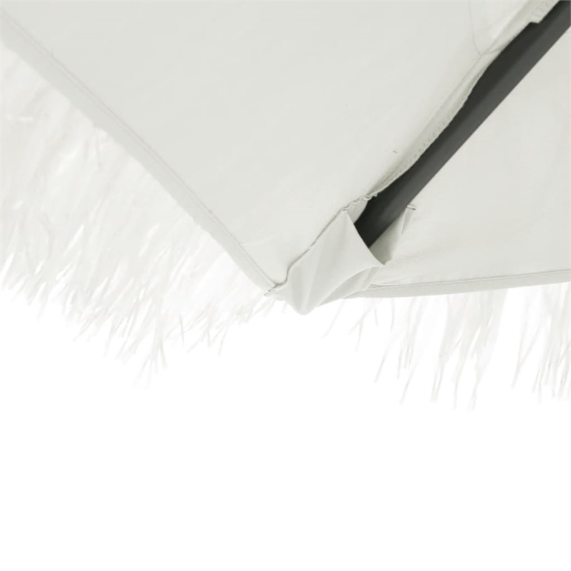 vidaXL Large Garden Parasol with Powder-Coated Steel in White