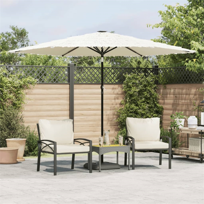vidaXL Large Garden Parasol with Powder-Coated Steel in White
