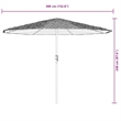 vidaXL Large Garden Parasol with Powder-Coated Steel in Brown