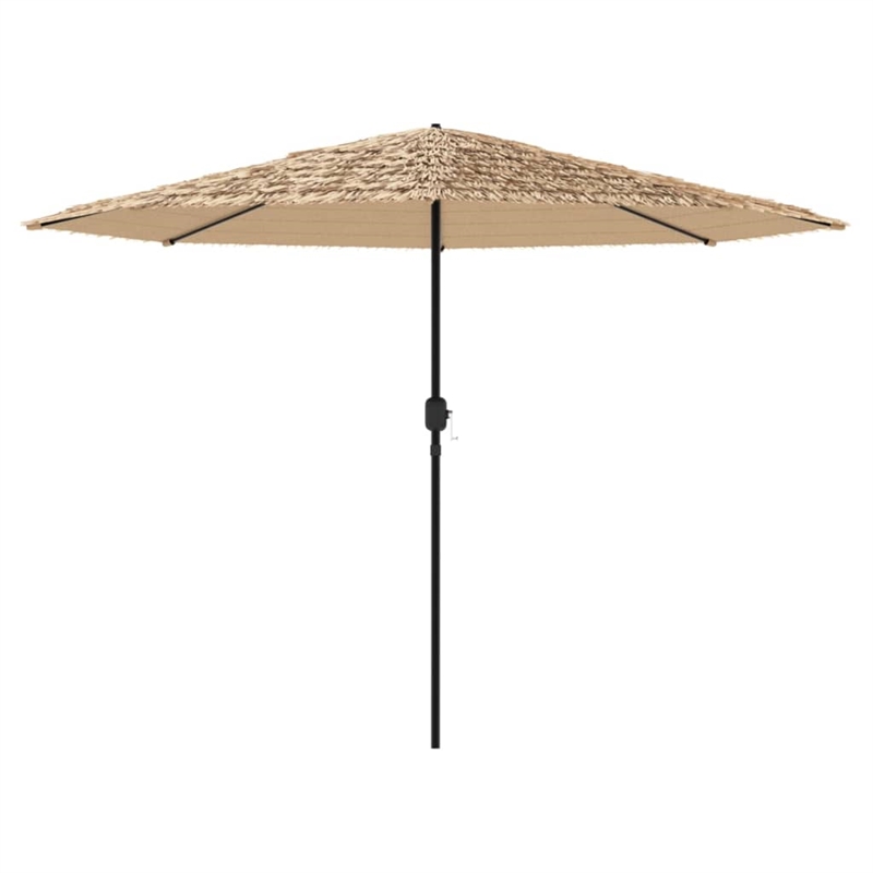 vidaXL Large Garden Parasol with Powder-Coated Steel in Brown