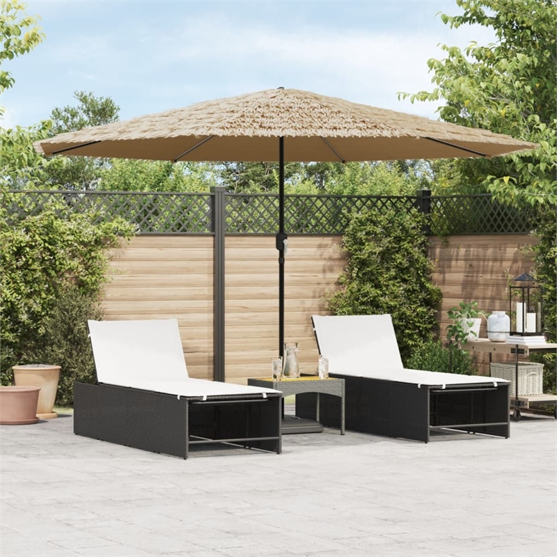 vidaXL Large Garden Parasol with Powder-Coated Steel in Brown