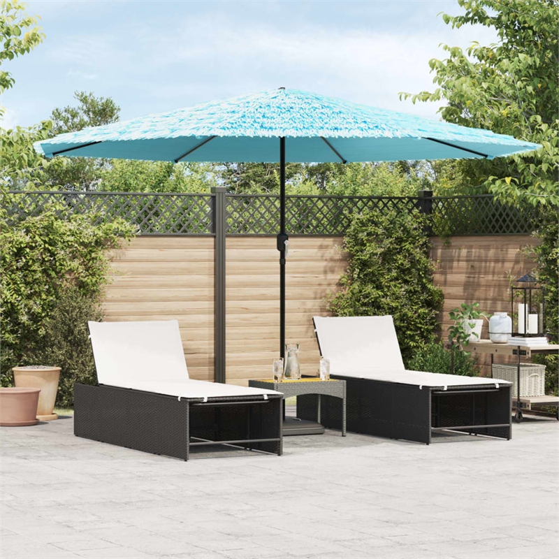 vidaXL Garden Parasol with Powder-Coated Steel in Blue