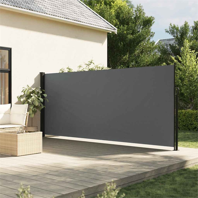 vidaXL Retractable Side Awning with PU Coating in Anthracite