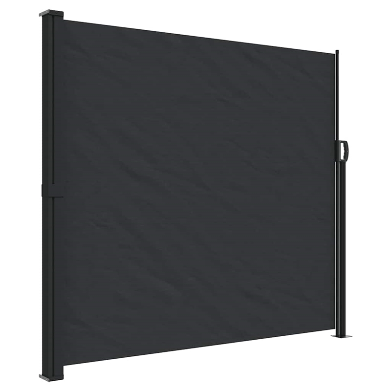 vidaXL Retractable Side Awning with PU Coating in Black