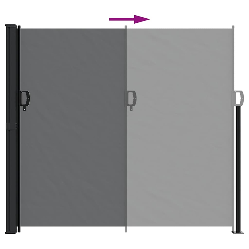 vidaXL Retractable Side Awning with PU Coating in Black