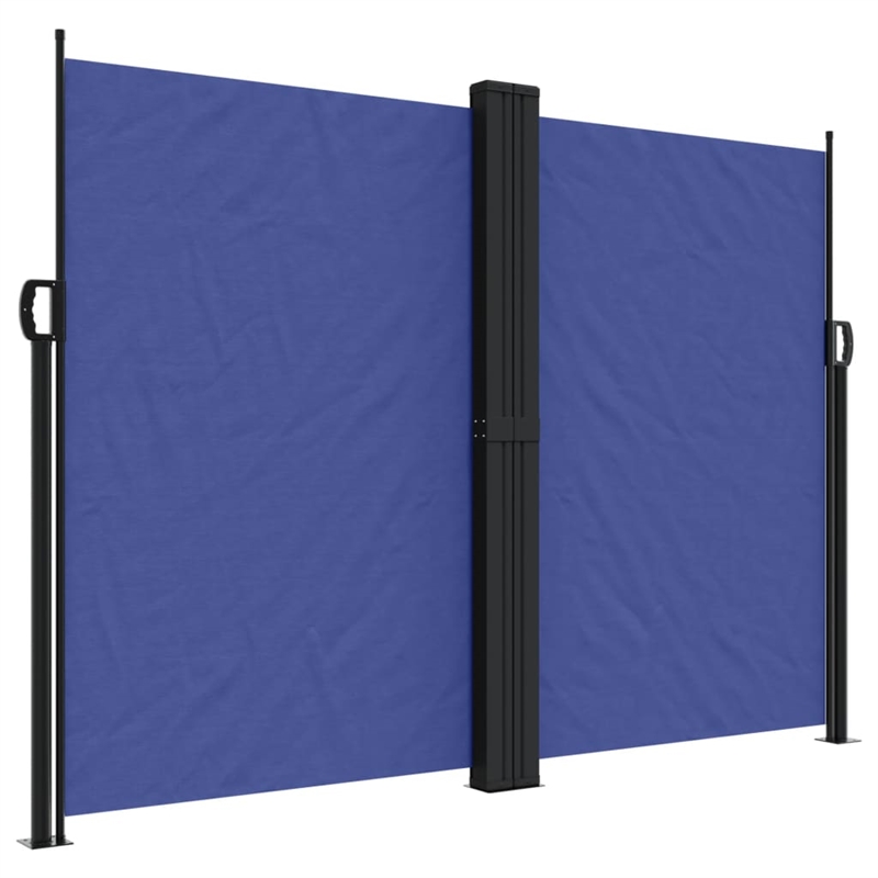 vidaXL Retractable Side Awning with PU Coating in Blue