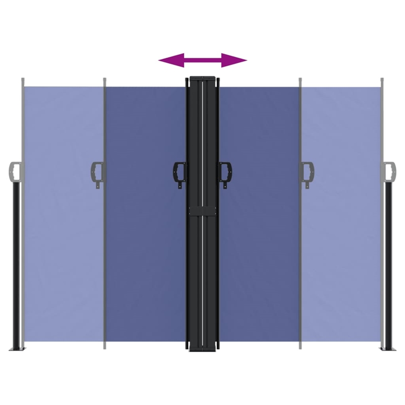 vidaXL Retractable Side Awning with PU Coating in Blue
