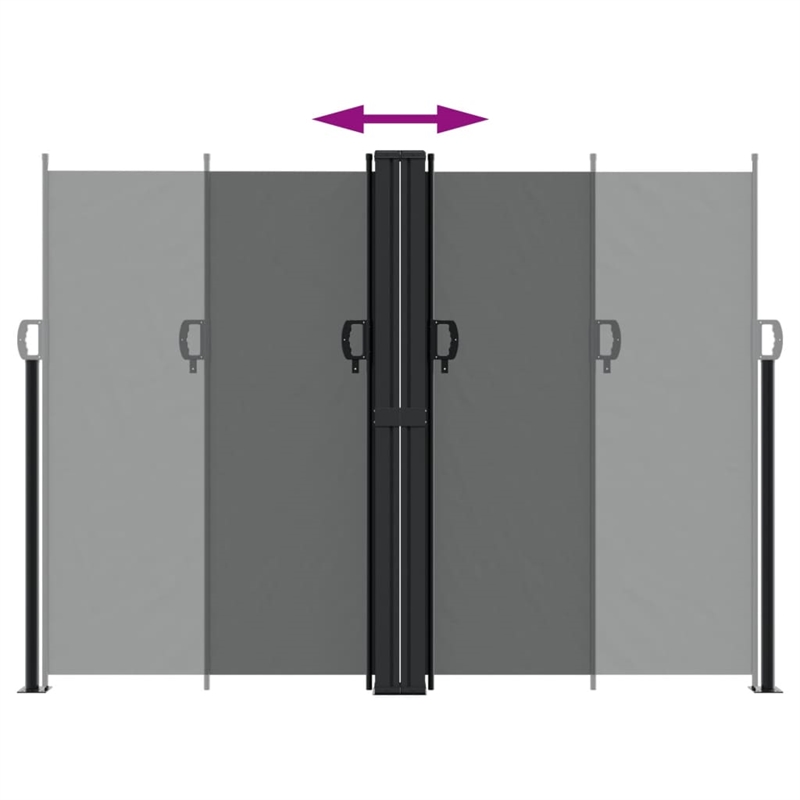 vidaXL Retractable Side Awning with PU Coating in Anthracite