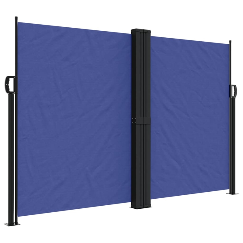 vidaXL Retractable Side Awning with PU Coating in Blue
