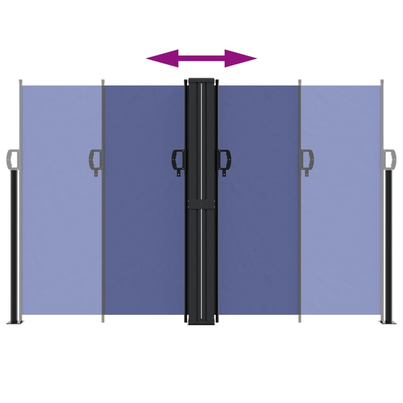 vidaXL Retractable Side Awning with PU Coating in Blue
