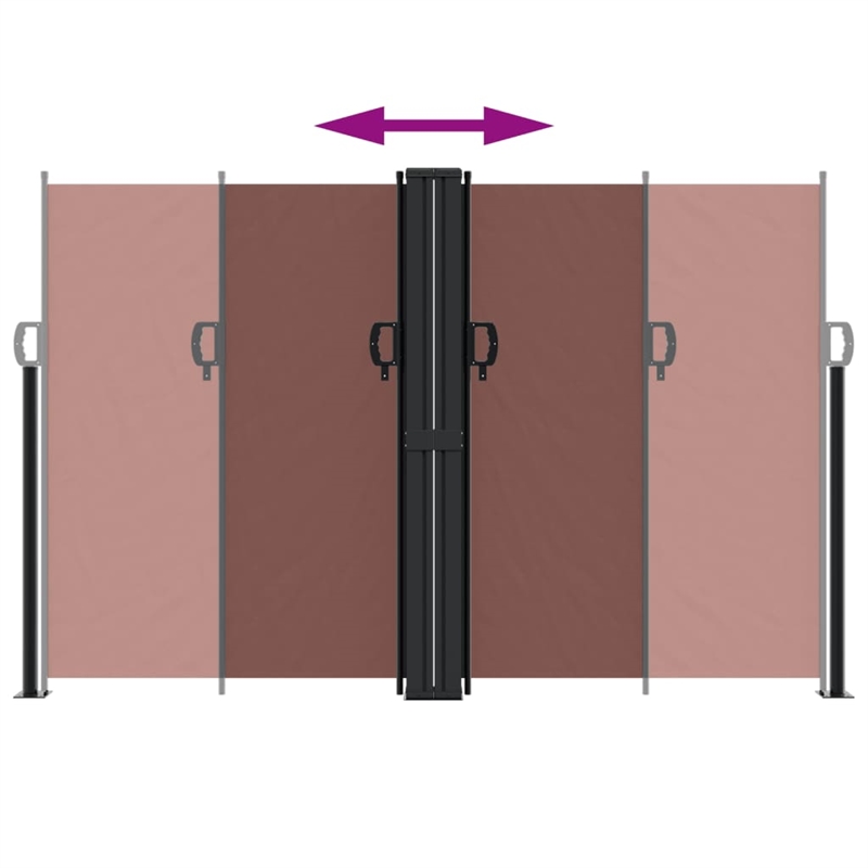 vidaXL Retractable Side Awning in Brown