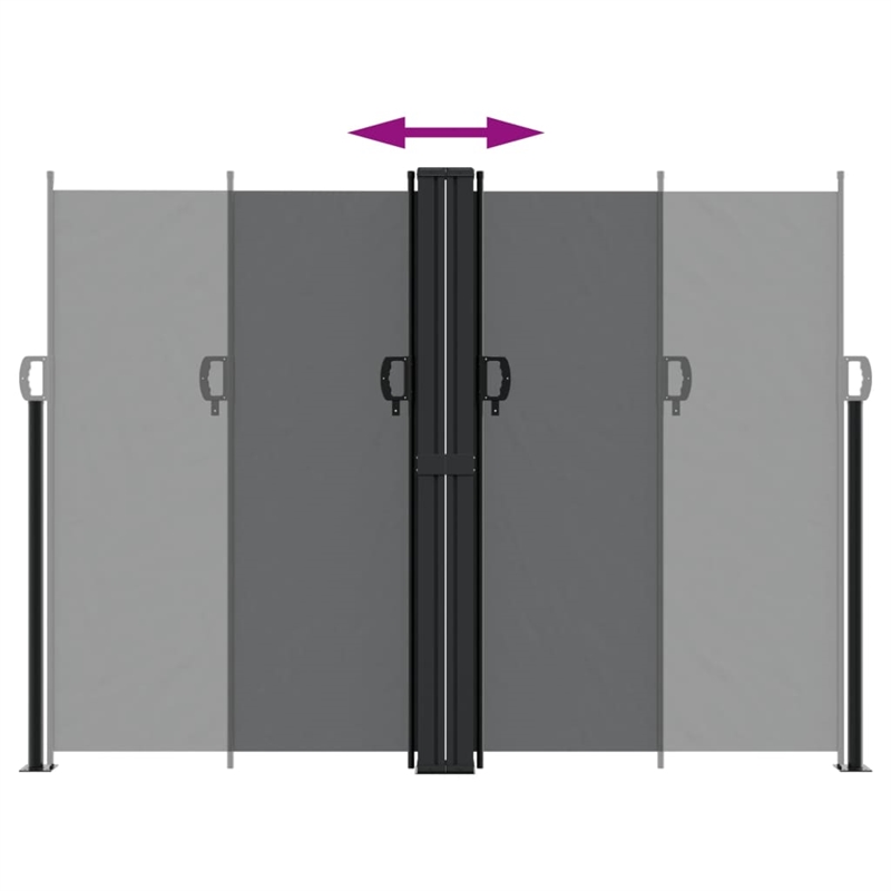 vidaXL Retractable Side Awning in Black