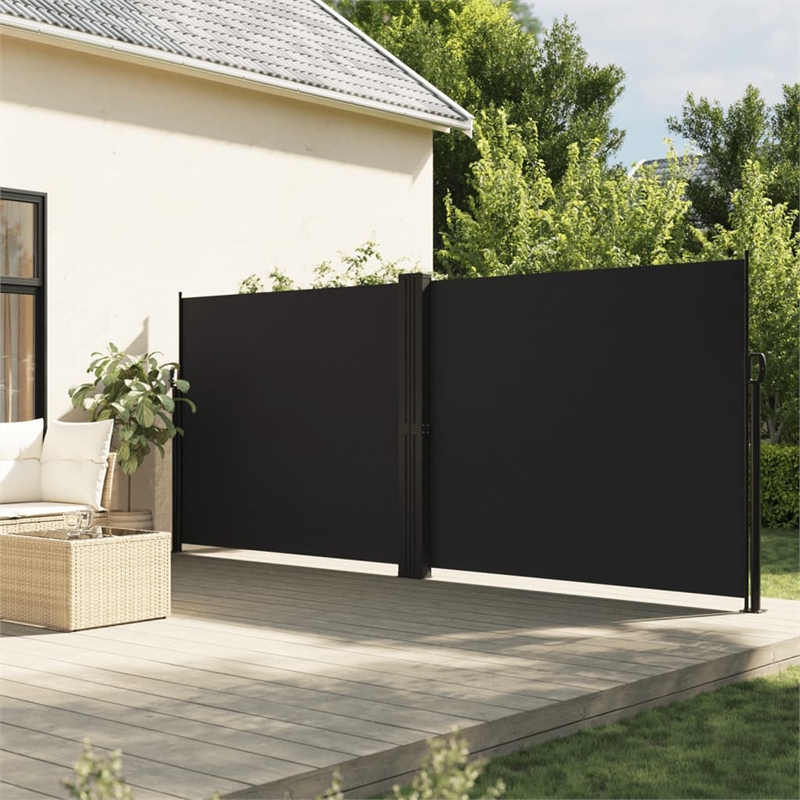 vidaXL Retractable Side Awning in Black
