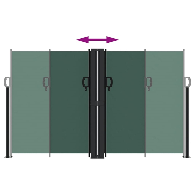 vidaXL Retractable Side Awning in Dark Green