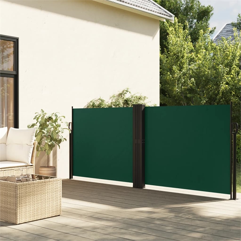 vidaXL Retractable Side Awning in Dark Green