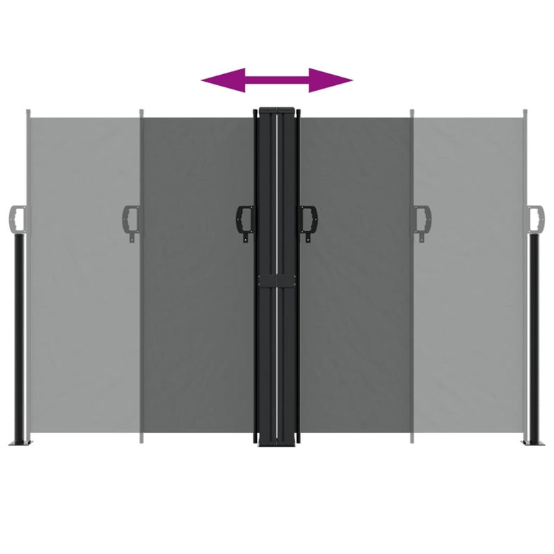 vidaXL Retractable Side Awning with PU Coating in Anthracite