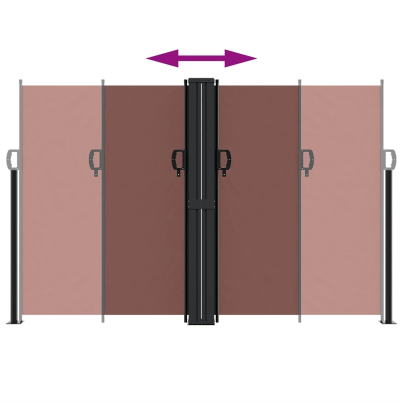 vidaXL Retractable Side Awning with PU Coating in Brown