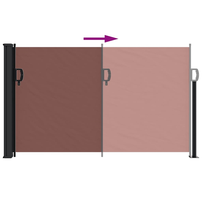 vidaXL Retractable Side Awning in Brown