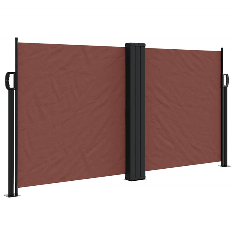 vidaXL Retractable Side Awning with PU Coating in Brown