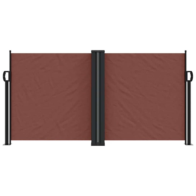 vidaXL Retractable Side Awning with PU Coating in Brown