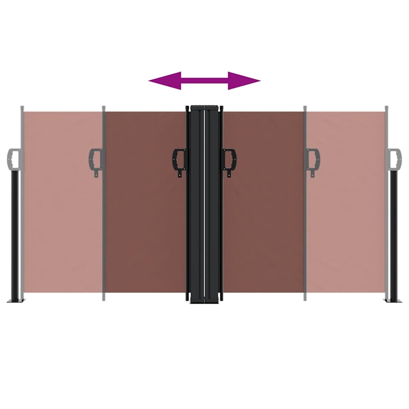 vidaXL Retractable Side Awning with PU Coating in Brown