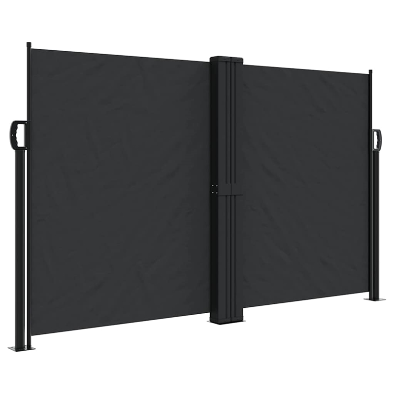 vidaXL Retractable Side Awning with PU Coating in Black