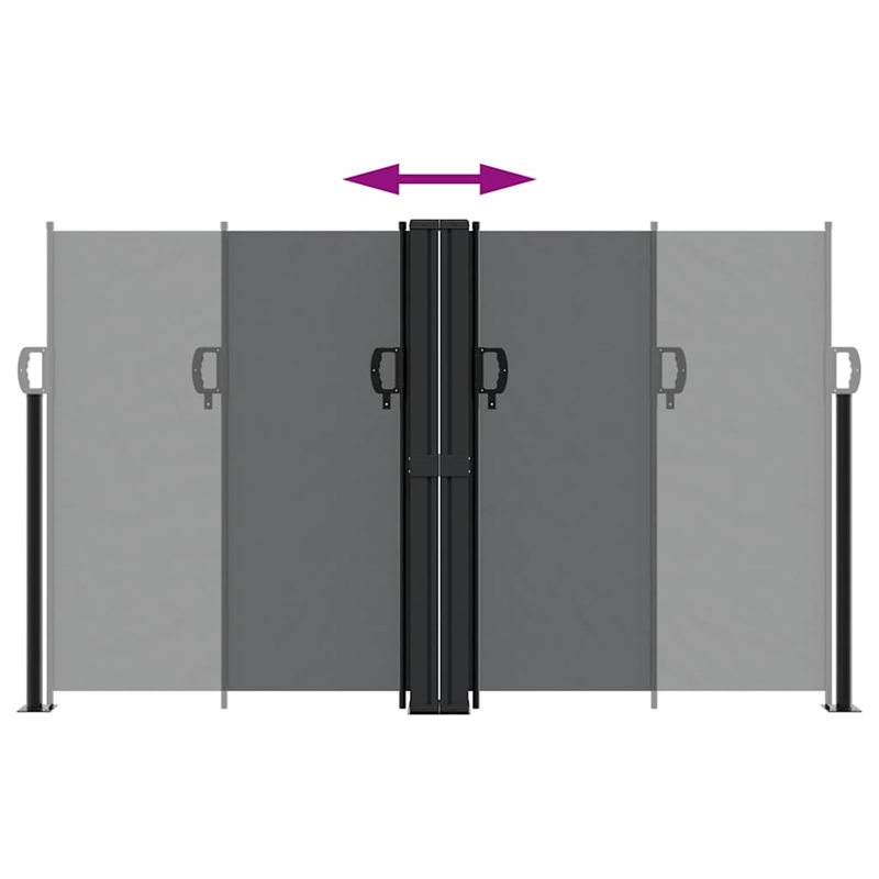 vidaXL Retractable Side Awning with PU Coating in Black