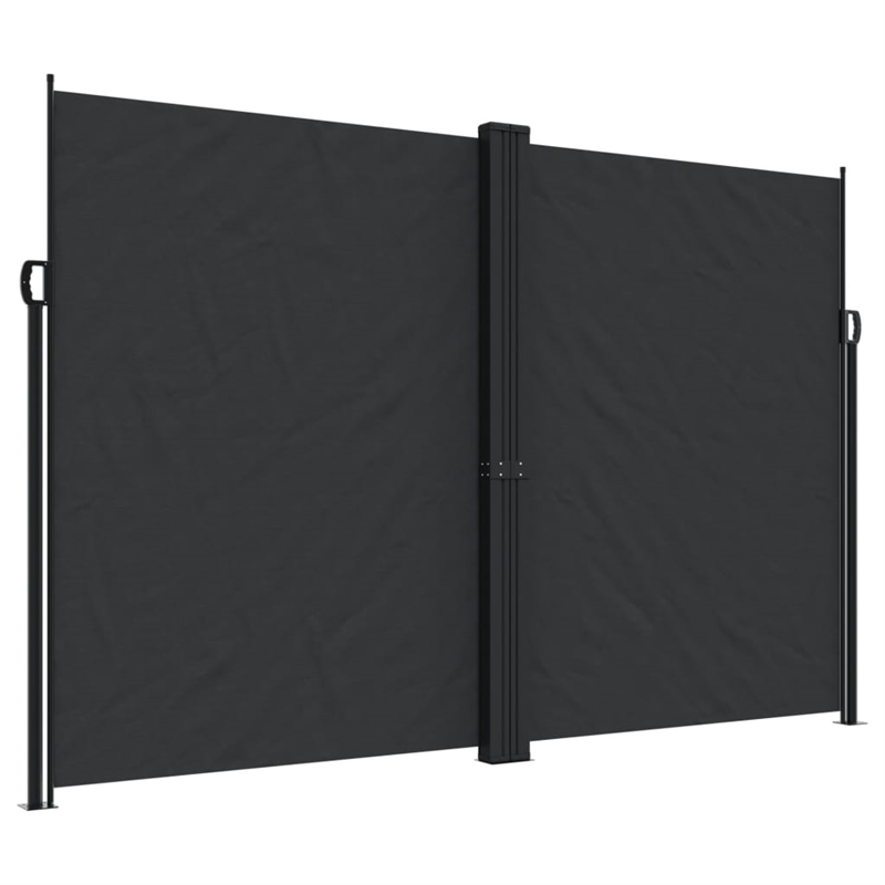 vidaXL Retractable Side Awning with PU Coating in Black