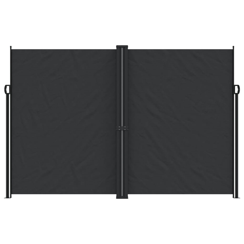 vidaXL Retractable Side Awning with PU Coating in Black
