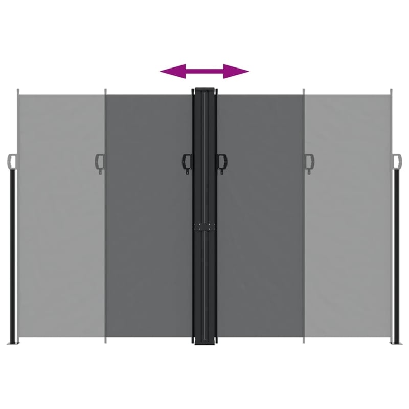 vidaXL Retractable Side Awning with PU Coating in Black
