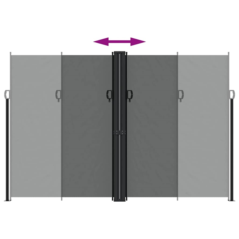 vidaXL Retractable Side Awning with PU Coating in Anthracite