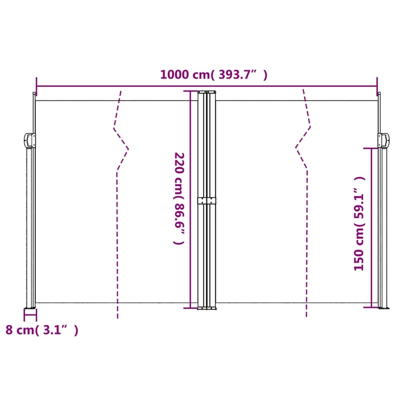 vidaXL Retractable Side Awning with PU Coating in Anthracite