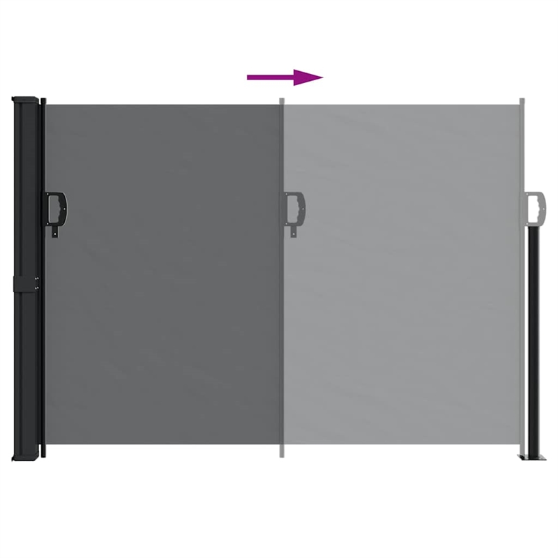 vidaXL Retractable Side Awning in Black