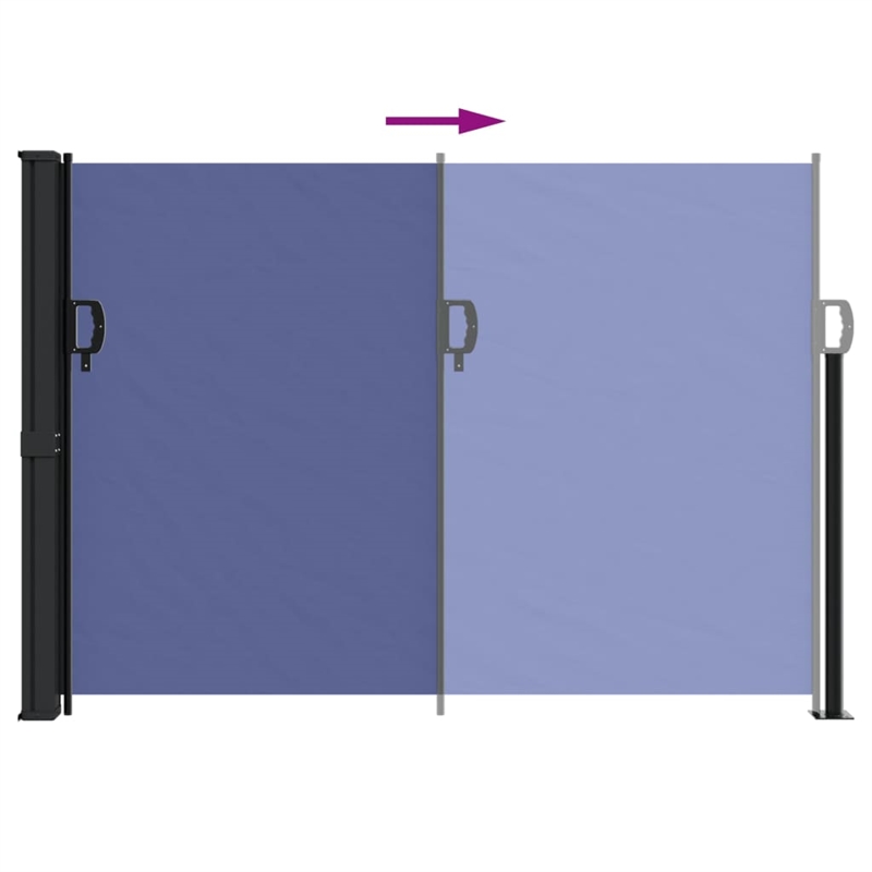 vidaXL Retractable Side Awning with PU Coating in Blue