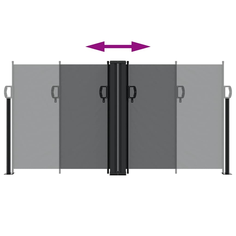 vidaXL Retractable Side Awning in Black