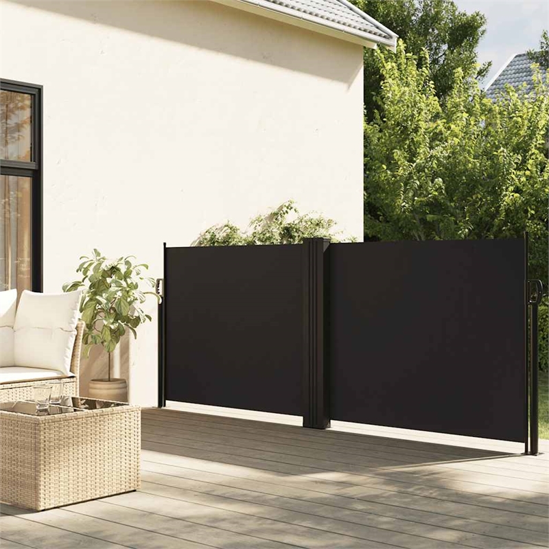 vidaXL Retractable Side Awning in Black
