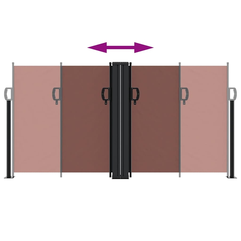 vidaXL Retractable Side Awning in Brown