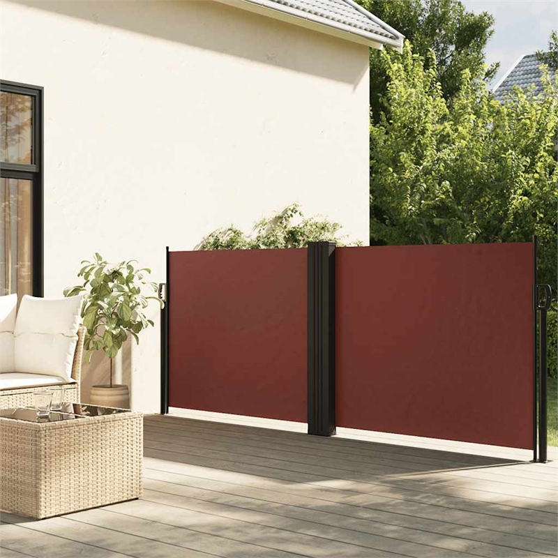 vidaXL Retractable Side Awning in Brown