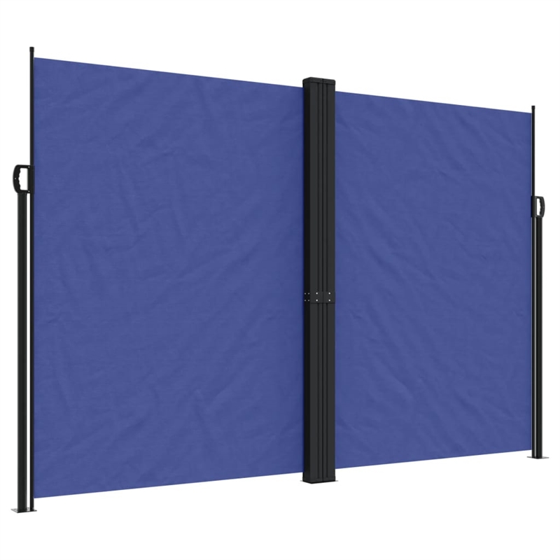 vidaXL Retractable Side Awning with PU Coating in Blue