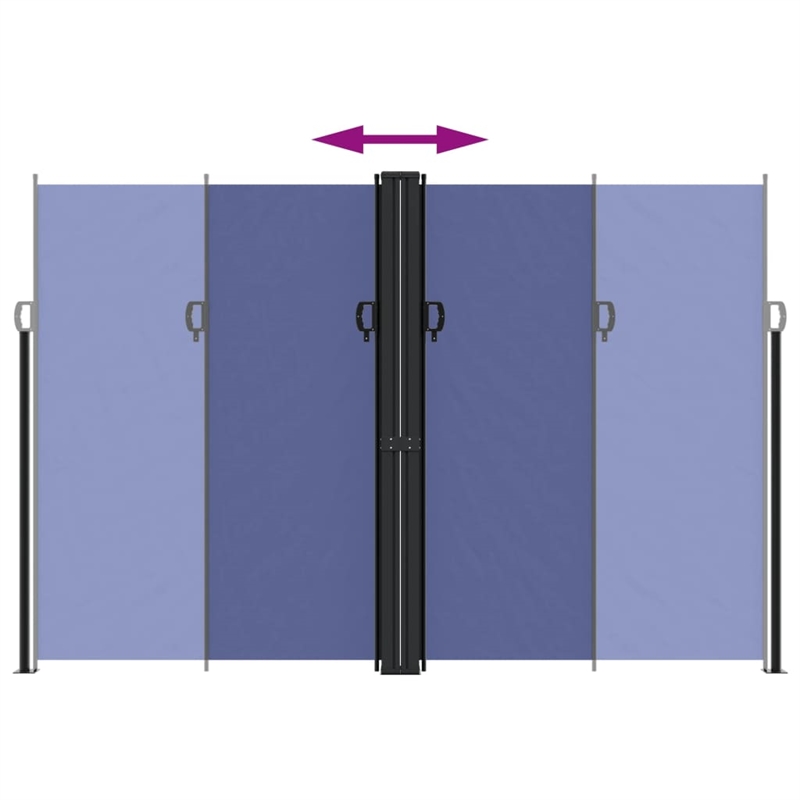 vidaXL Retractable Side Awning with PU Coating in Blue