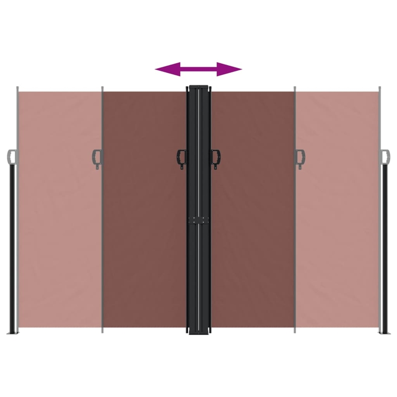 vidaXL Retractable Side Awning in Brown