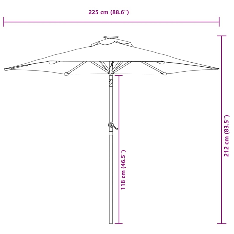 vidaXL Large Garden Parasol in White