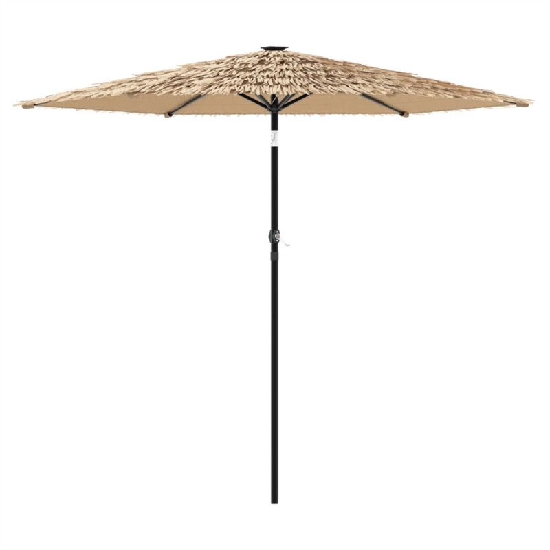 vidaXL Large Garden Parasol with Powder-Coated Steel in Brown