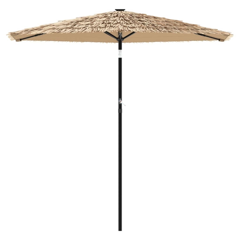 vidaXL Large Garden Parasol with Powder-Coated Steel in Brown