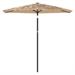 vidaXL Large Garden Parasol with Powder-Coated Steel in Brown